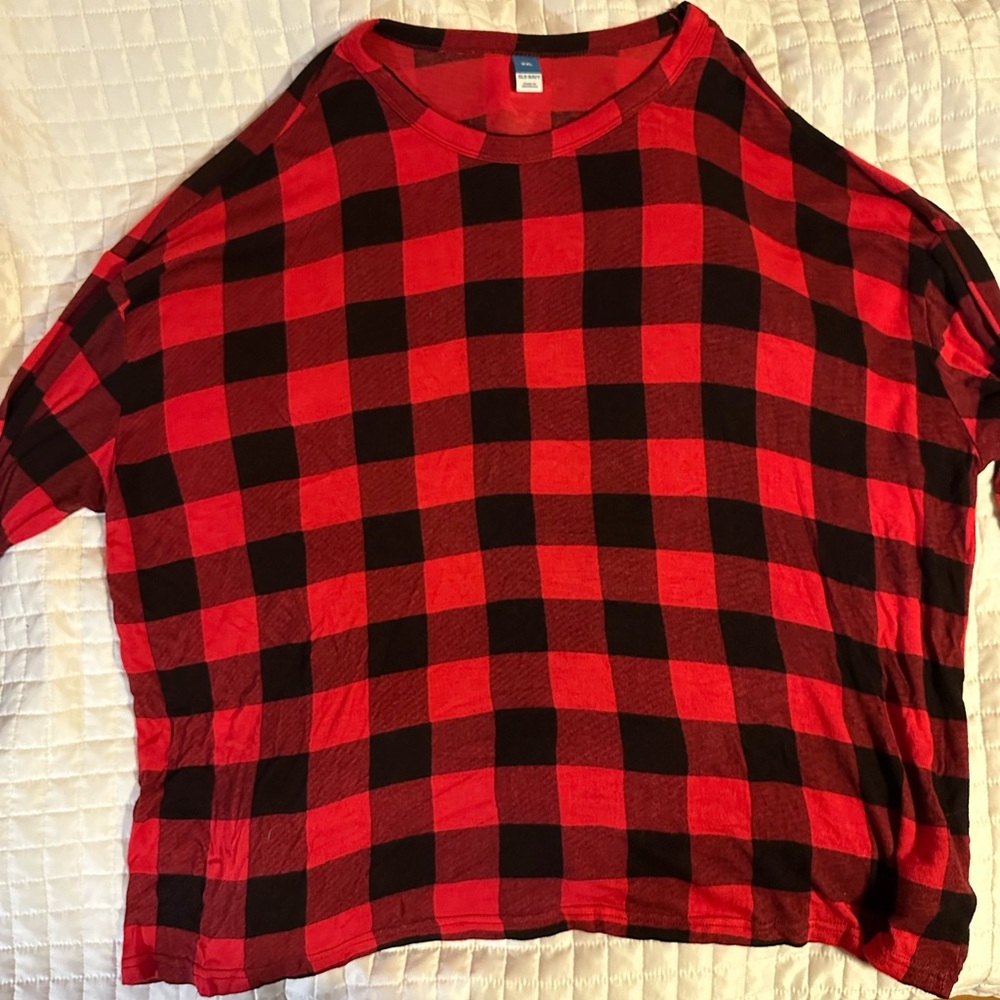 Women’s Buffalo Plaid long Sleeve Shirt- Size XXL